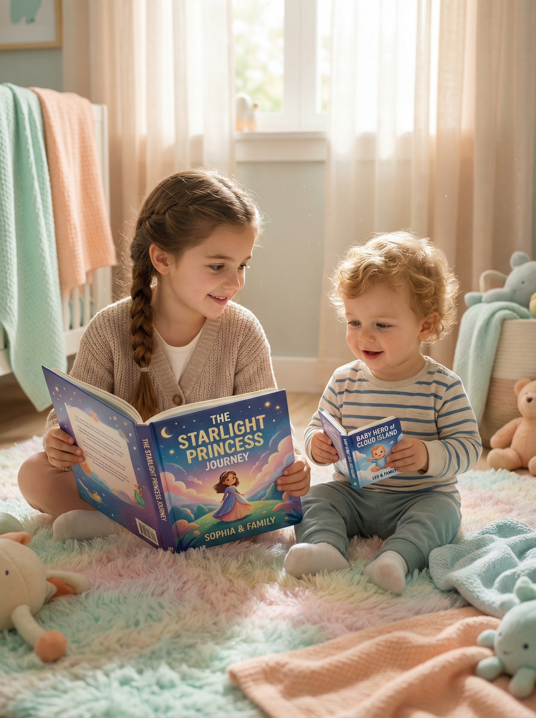 Child reading personalized story